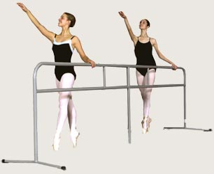 Large freestanding aluminium ballet barre