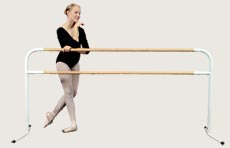 9' Studio Ballet Barre Aluminum ends with wood barres