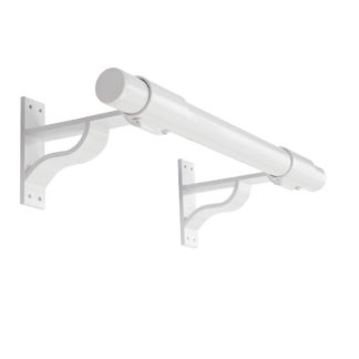 White Aluminum Fitness Barre and Brackets