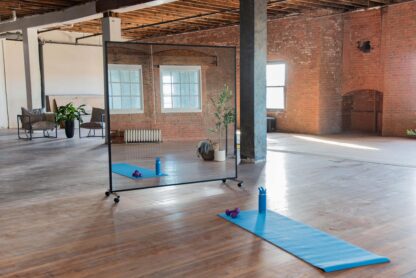 Glassless Mirror on Rolling Stand